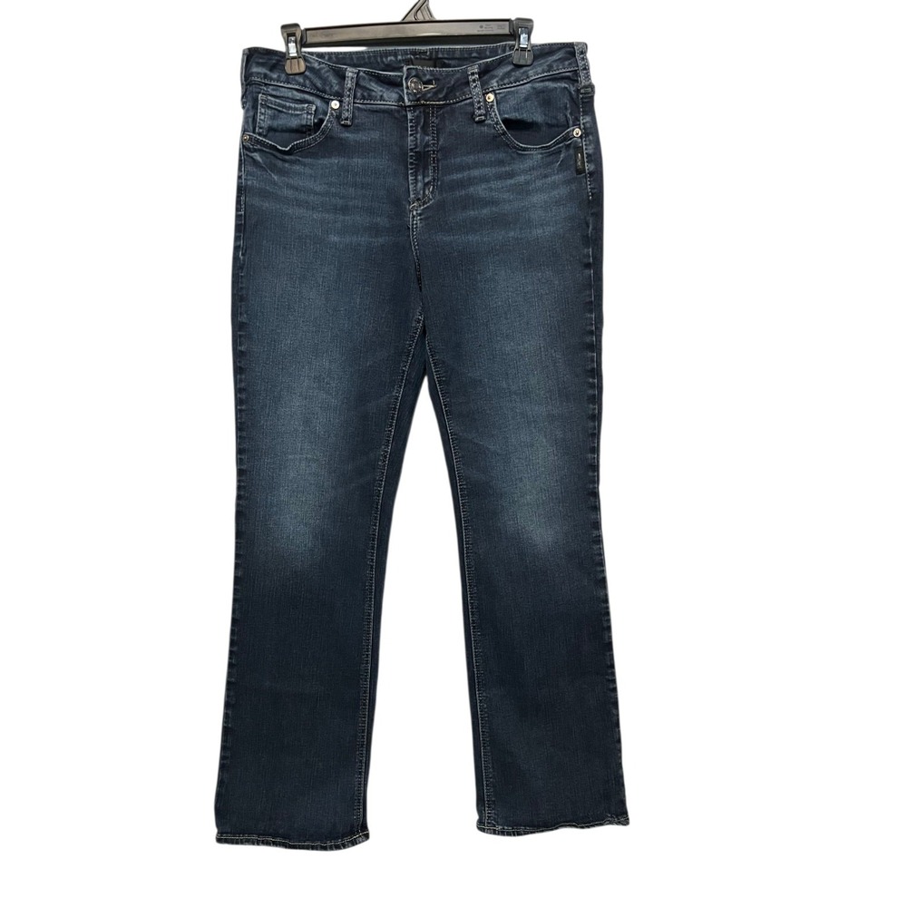 Silver Jeans Women 33/31 Elyse SlimBoot CutRelaxed Blue Stretch DenimWestern EUC